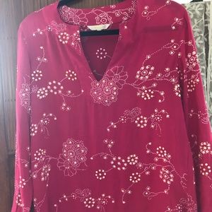 Rayon Decorated top Raspberry Red M